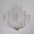 Reception Led Chrome Iron Mesh Chandelier Decoration